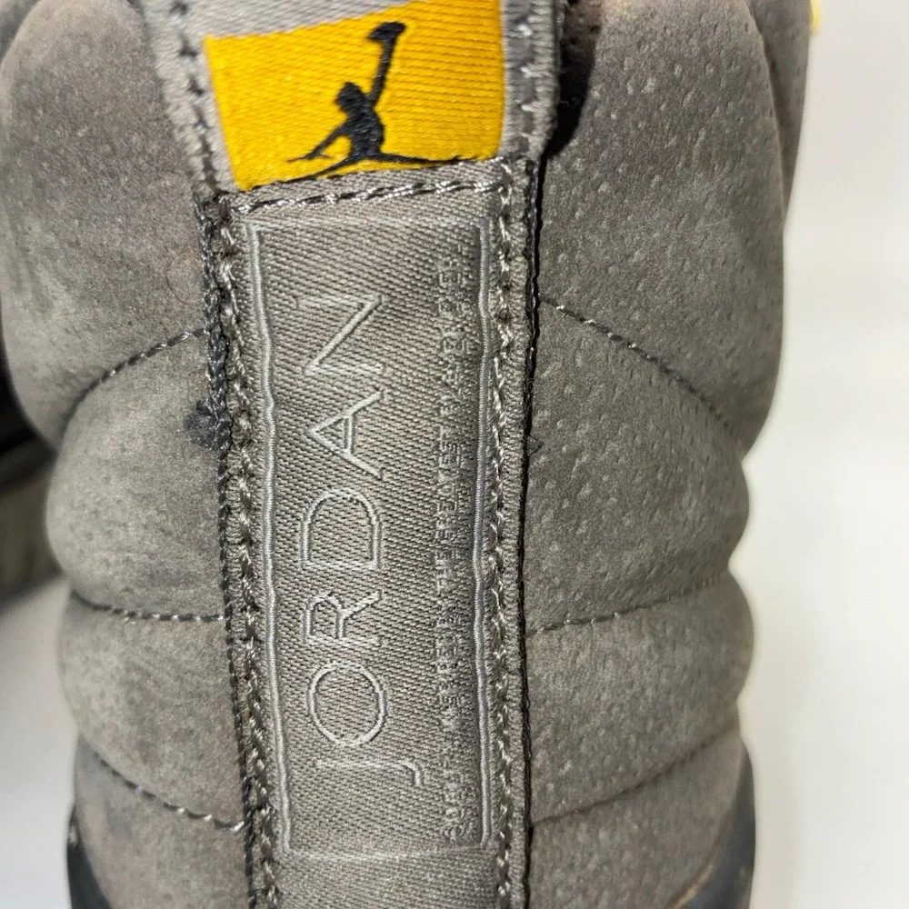 Jordan 12 Retro Dark Grey Mens Basketball Shoes 130690-005 Size 10 Gold Eyelets